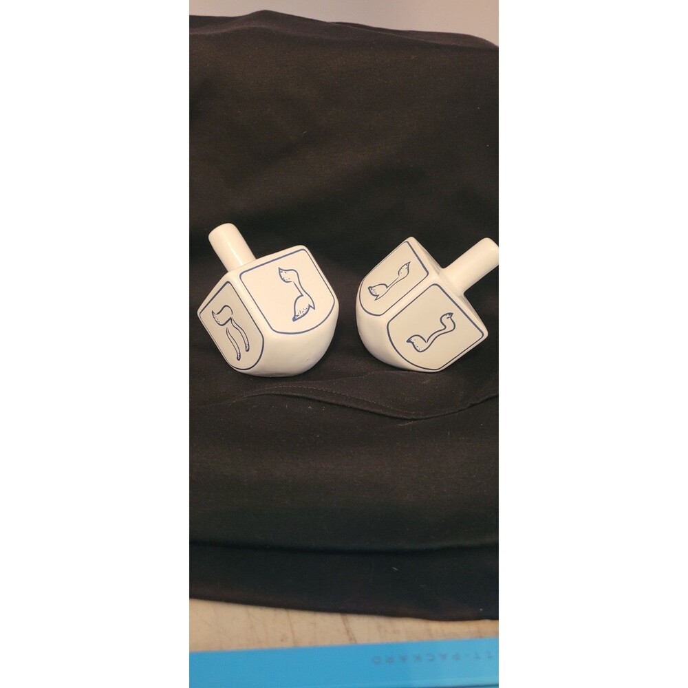 Dreidel Salt & Pepper Set / by “Godinger Gatherings” Ceramic New In Box